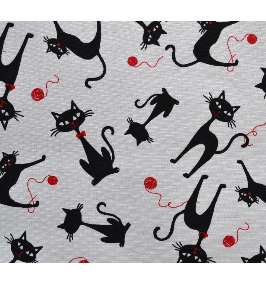 Black And White Cat Fabric 16