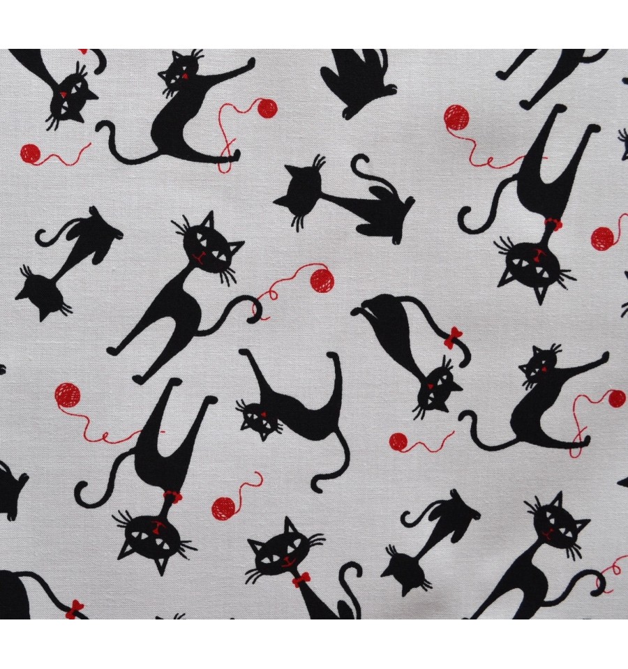 Black And White Cat Fabric 71