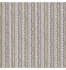 Striped Floral Regency fabric 'Swans' collection (Grey / Yellow)