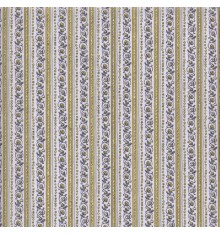 Striped Floral Regency fabric 'Swans' collection (Grey / Yellow)