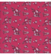 Fabulous Leafy Floral fabric 'Swans' collection (Fuchsia / Orange)