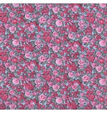 Budding Rose Floral fabric 'Swans' collection (Rose / Blue)