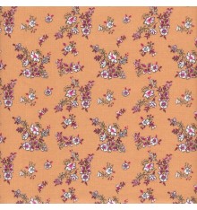 Fabulous Leafy Floral fabric 'Swans' collection (Taupe / Orange)