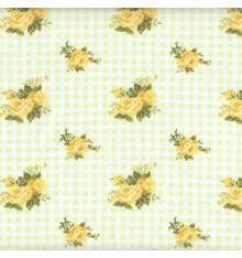Roses Are Red 'Check' (Green/Yellow - Chelsea) mini design fabric
