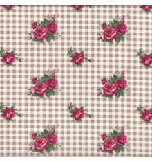 Roses Are Red 'Check' (Milk Chocolate) mini design fabric