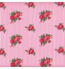 Roses Are Red 'Stripe' (Rouge) mini design fabric