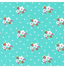 Floral Snow Shower Fabric (Lively Turquoise)