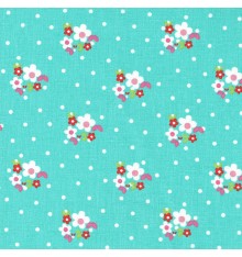 Floral Snow Shower Fabric (Lively Turquoise)