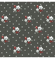 Floral Snow Shower Fabric (Natural Anthracite Grey)