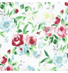 Pure Linen Rose Flowers Design Fabric 'Bloom Town'