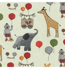 Circus in Town Children's Fabric