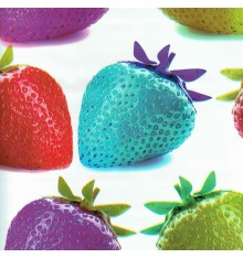 PVC oilcloth fabric - Psychedelic Strawberries