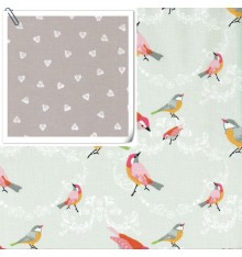 A Little Bird & Pearl Grey Hearts 'Combo' Twin Fabric Pack