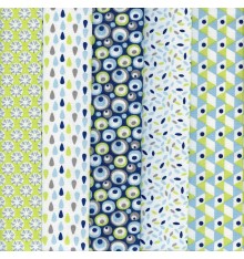 Textiles français ‘Dreams in Colour’ Stoffpak Fabric Pack (Anis/Turquoise)