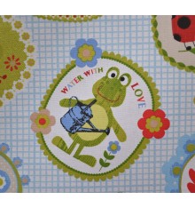 Children's 100% Cotton Print - Playtime Garden (Blue)