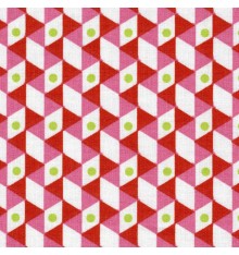 Geometrica fabric (pink, red, anis & white)