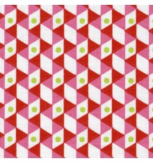 Geometrica fabric (pink, red, anis & white)