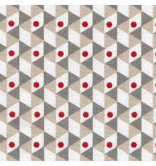 Geometrica fabric (Grey Taupe, Beige, Red & White)