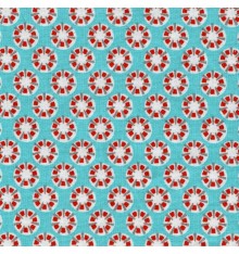 Asia fabric (Turquoise, Red, Grey & White)