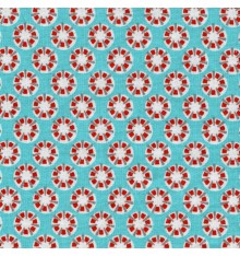 Asia fabric (Turquoise, Red, Grey & White)