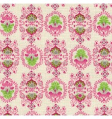 Pink Floral Emblems Fabric (Garonne)