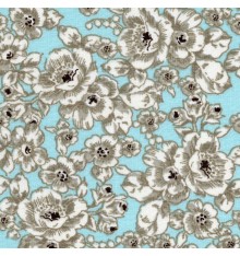 Duck Egg Blue Floral Fabric (Seine)