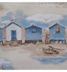 'Cabines de Plage' Beach Huts Fabric