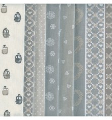 6 Fat Quarter Bundle Pack (Alps Naturals - Grey, Taupe, Beige & Cream)