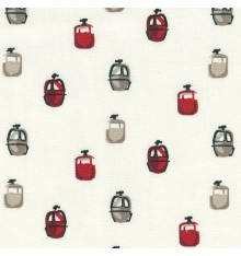 Cable Cars fabric (Alpine red, claret, taupe, beige, white and black)