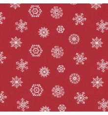 Stylish Snowflakes fabric (Alpine Red and Snow White)