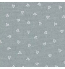 Mid Grey Hearts Fabric (Hearts)