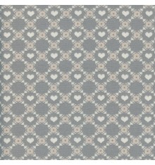 Lattice Hearts fabric (Beige and Cream White) on Taupe Grey