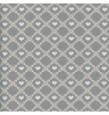 Lattice Hearts fabric (Beige and Cream White) on Taupe Grey