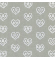 Pearl Light Grey & White Fabric (Chickens In Love) mini design fabric