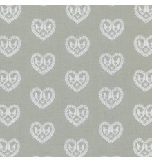 Pearl Light Grey & White Fabric (Chickens In Love) mini design fabric
