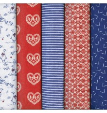 Textiles français Set of 5 Fat Quarters - Rustic Charm