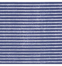 Midnight Blue & White Fabric (Rustic French Breton Sailor Stripe)