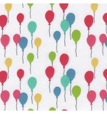 Pink, Red, Yellow & Greens on White (Balloons)