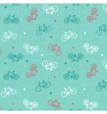 Coral, Blue Green & White on Minty Green (Bikes)