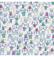The Lively Crayon Rabbits children’s fabric