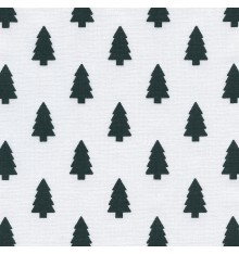 Christmas Trees fabric - Sophisticated Black Trees on Snow White