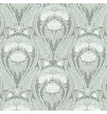 ‘Beauclair’ - Art Nouveau fabric - Greys and Silver, White & Gold