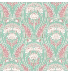 ‘Beauclair’ - Art Nouveau fabric - Celadon, Pink / Rose, White & Gold