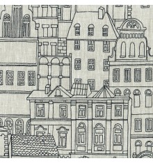 The Rooftops of Paris linen fabric