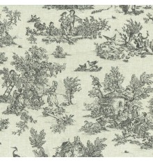 Mini Toile de Jouy Fabric (La Vie Rustique) - Anthracite Grey