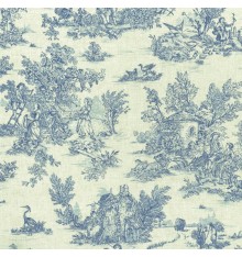 Mini Toile de Jouy Fabric (La Vie Rustique) - Oxford Blue