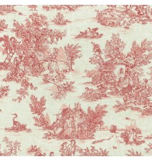 Mini Toile de Jouy Fabric (La Vie Rustique) - Antique Red