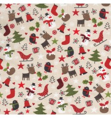 Christmastime fabric (Sand Beige/Red)