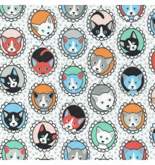 The Cat Portrait Gallery fabric