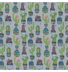 CACTUS Fabric - Blues, Greens & Pinks